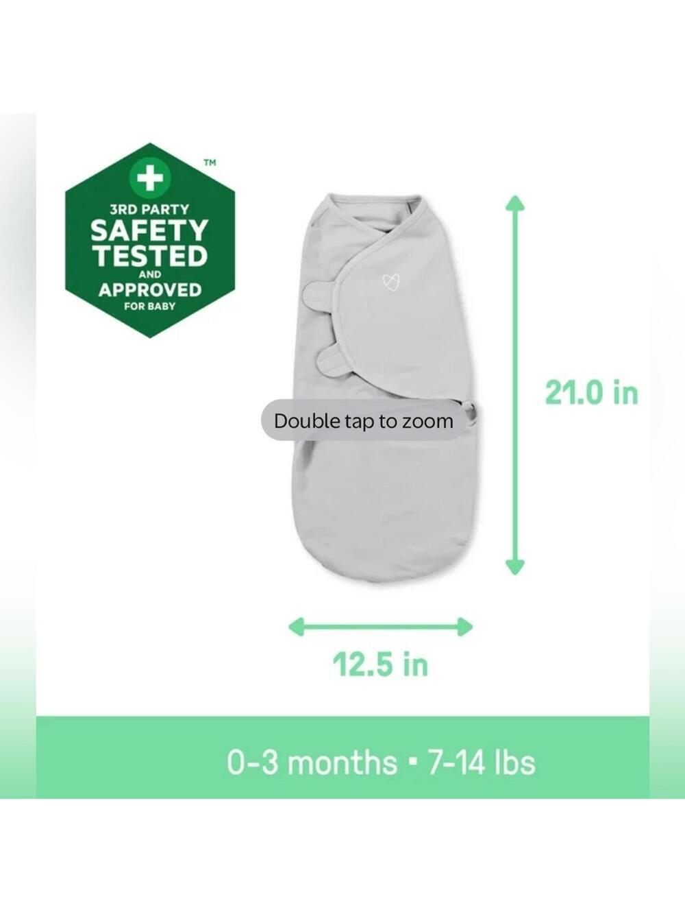 2-Pack Baby Swaddle Sack Set - Mint & White Dot - Picture 2 of 4